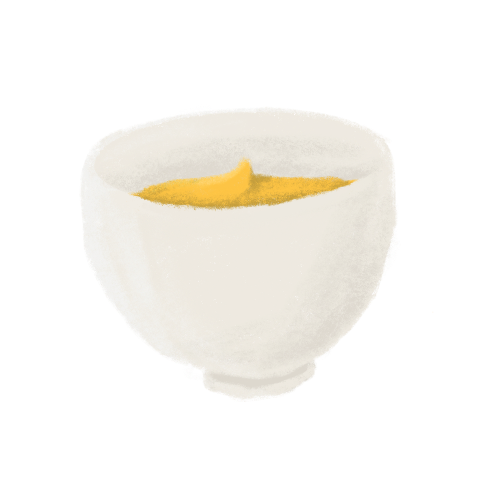 Kom met gele saus